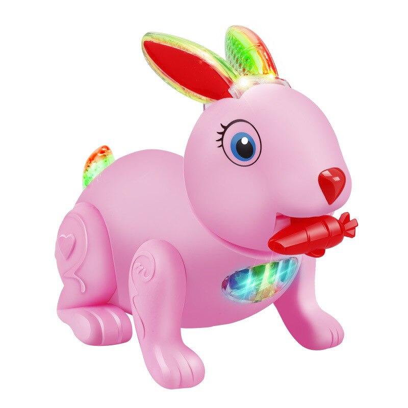 전기 점프 토끼 사랑스러운 토끼 다람쥐 다채로운 조명 음악 시뮬레이션 점프 토끼 애완 동물 장난감, 어린이 생일 선물, 핫 세일